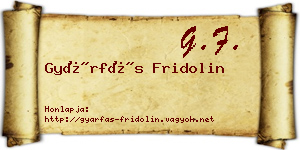 Gyárfás Fridolin névjegykártya